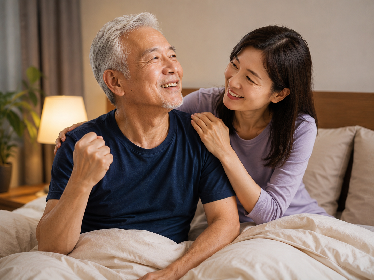 妻が夫を励ます